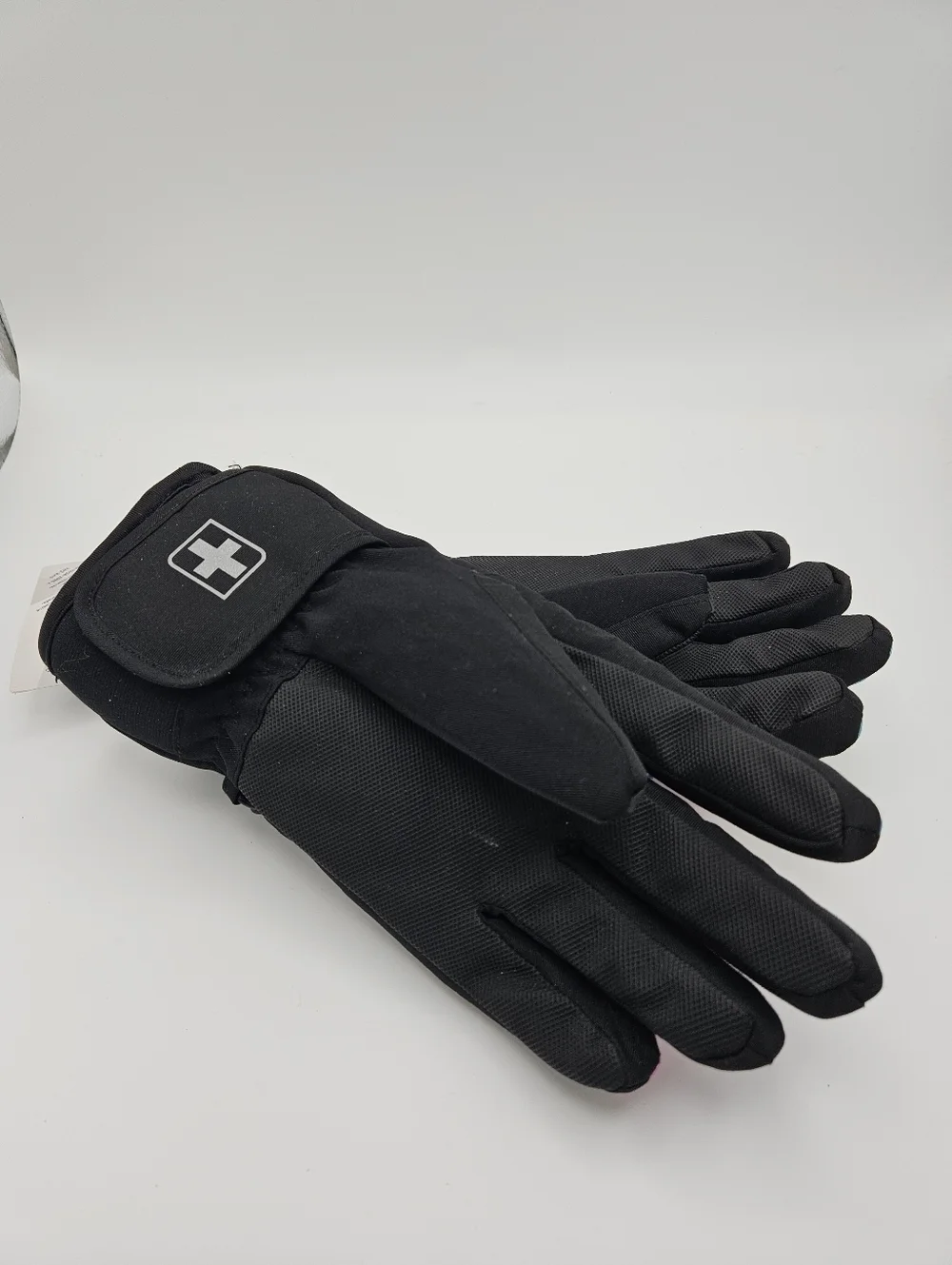 NWT Swiss Tech waterproof Hybrid Glove in Black Soot rainbow S/M